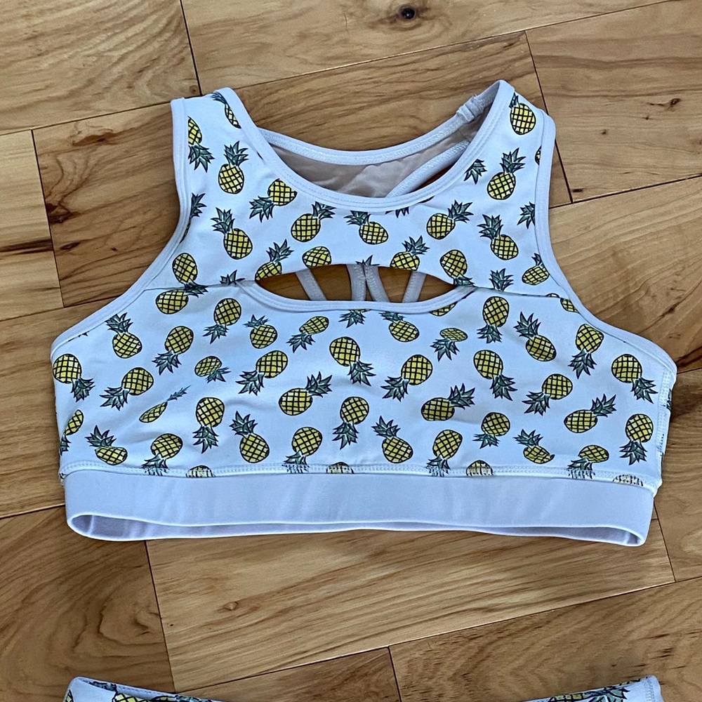 Savage Barbell pineapple sports bra, L